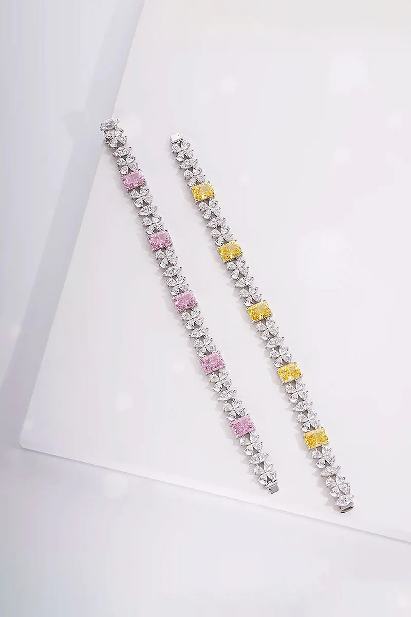 Colored Lab Grown Diamond Tennis Bracelet