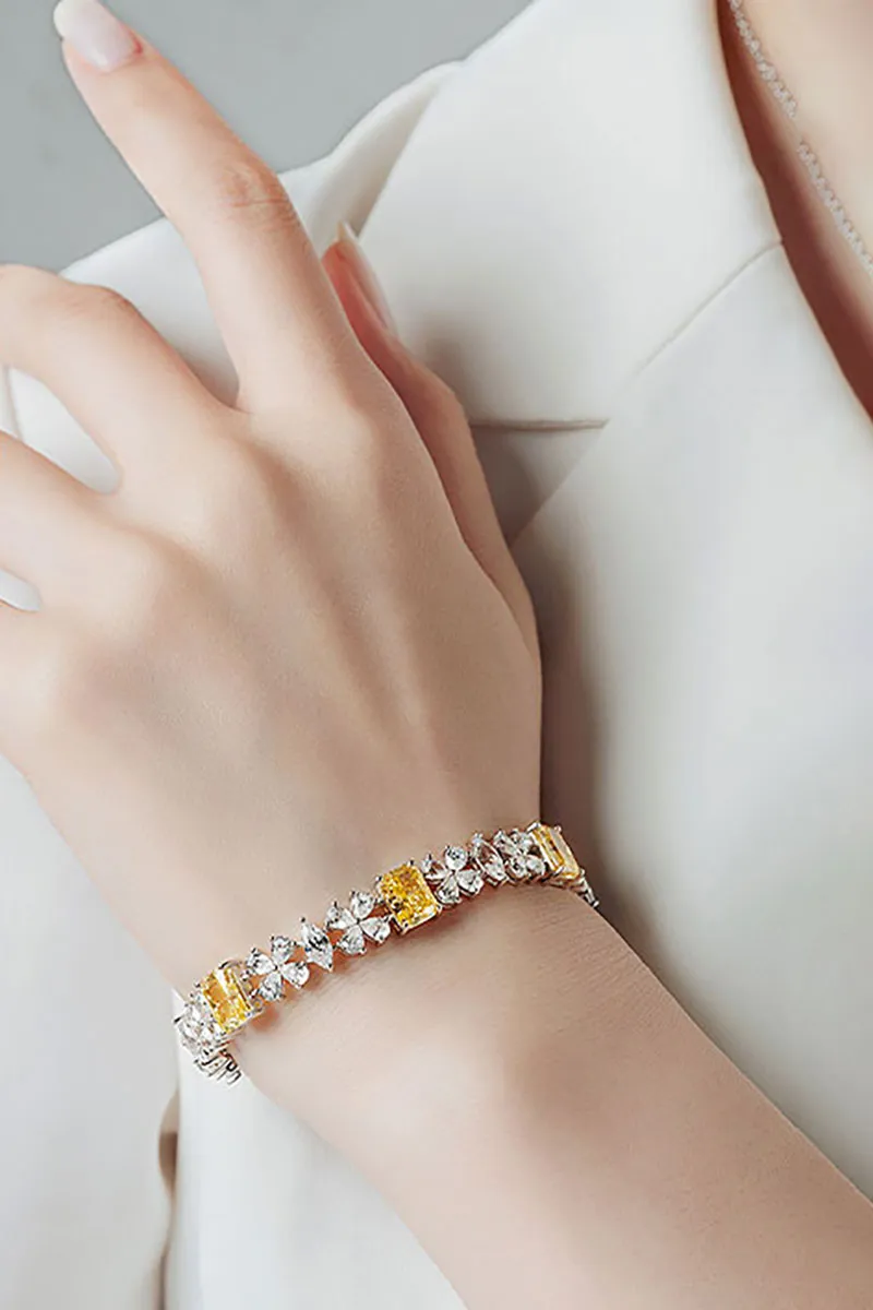 Colored Lab Grown Diamond Tennis Bracelet