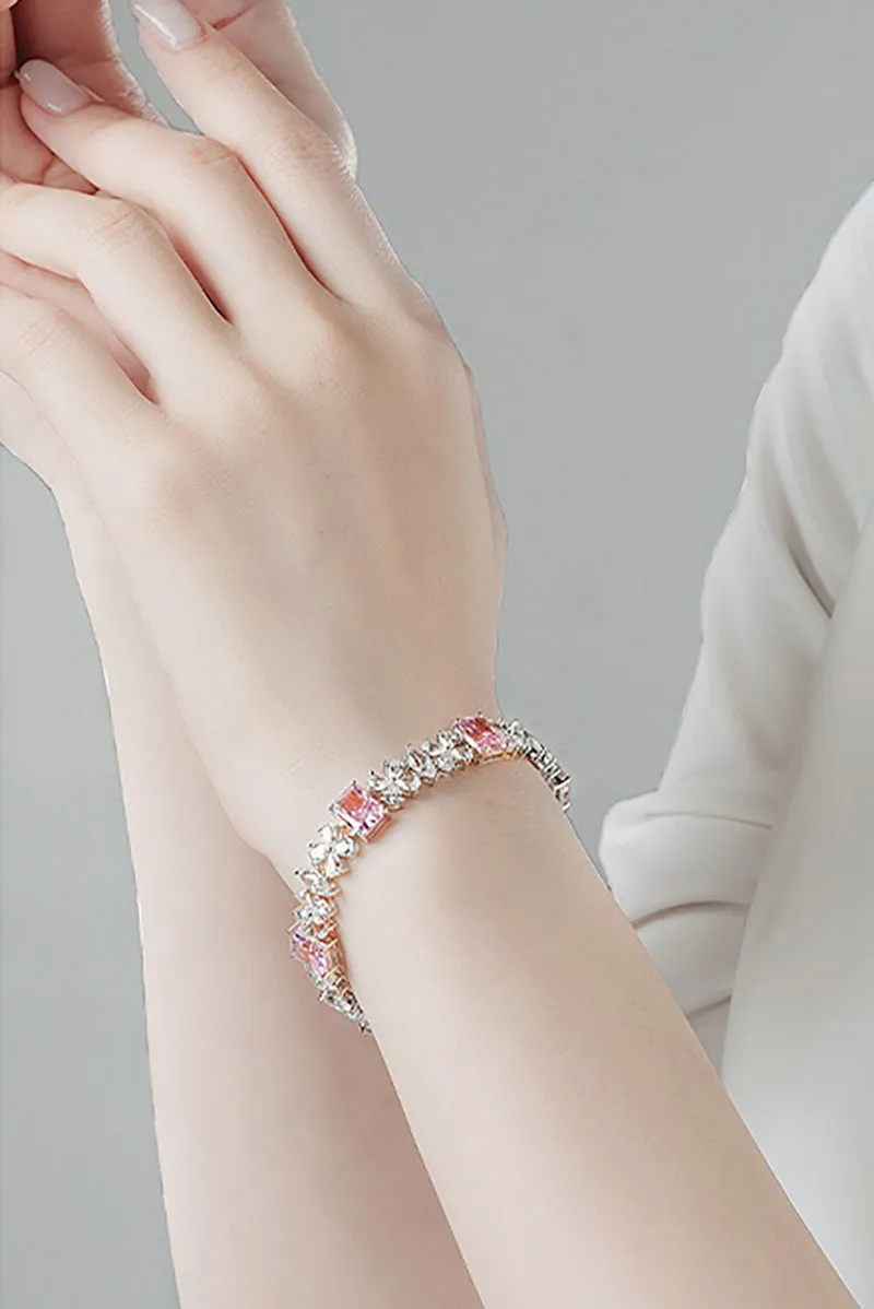 Colored Lab Grown Diamond Tennis Bracelet