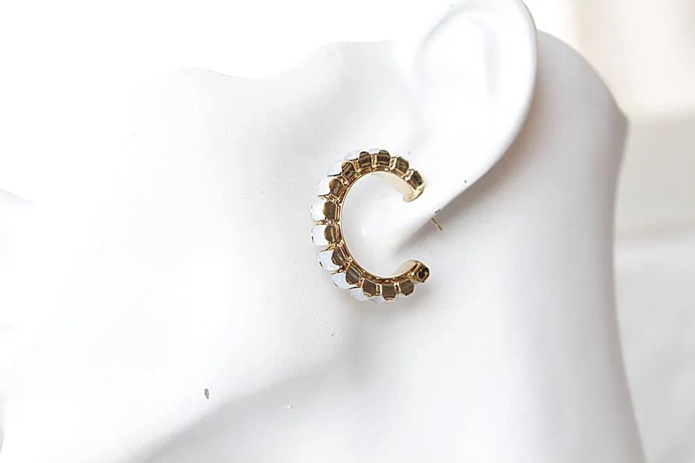 CRYSTAL HOOP EARRINGS