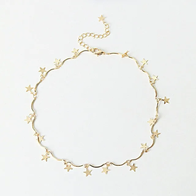 Dainty Moon Star Choker
