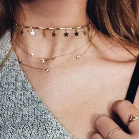 Dainty Moon Star Choker