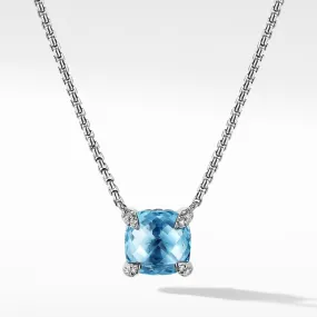David Yurman Chatelaine Pendant Necklace with Blue Topaz and Diamonds