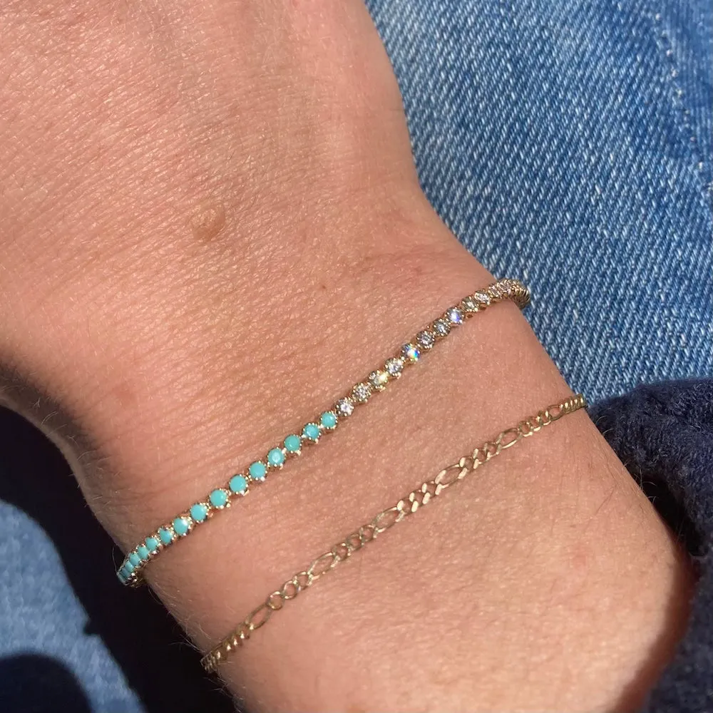 DIAMOND & TURQUOISE TENNIS BRACELET