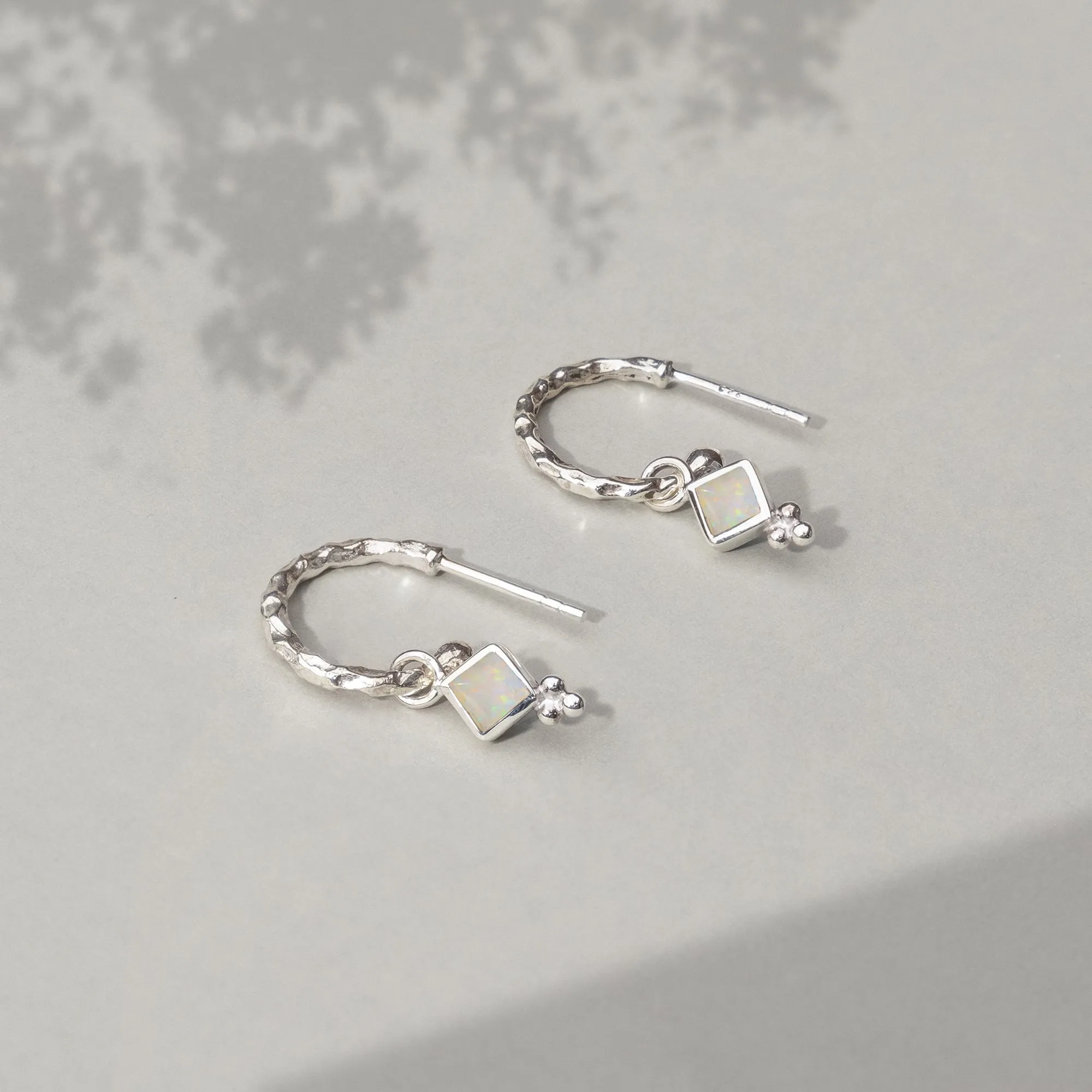 Divinity Princess Hoop Earrings - Opal