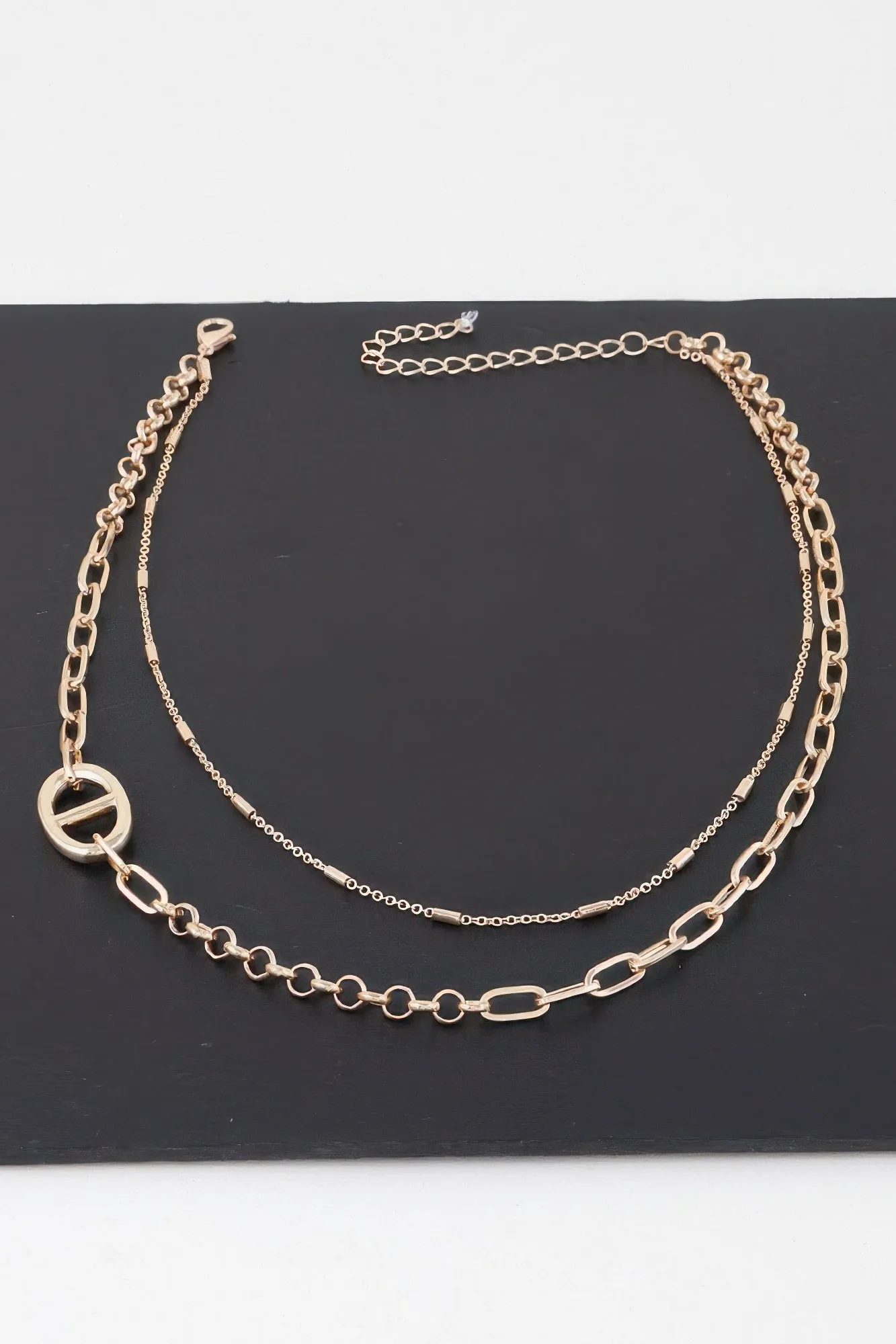 Double Link Chain Choker Necklace