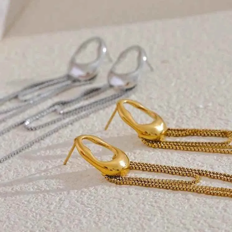Drop Dangle Earrings Charm Jewelry - Geometric Tassel Chain - TSJ37