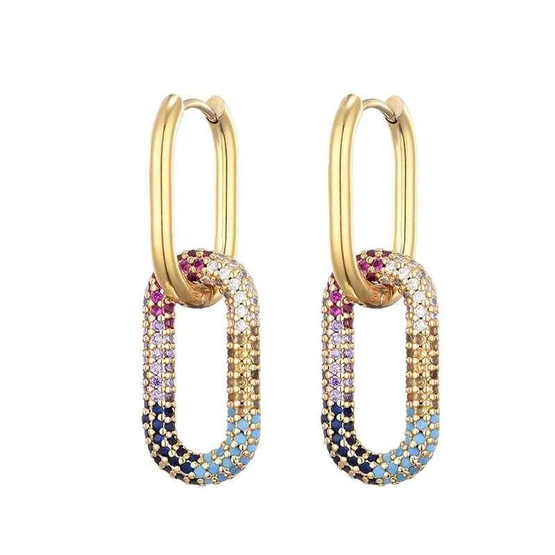 Drop Earrings Charm Jewelry ECJMOS41 Luxury CZ Crystal