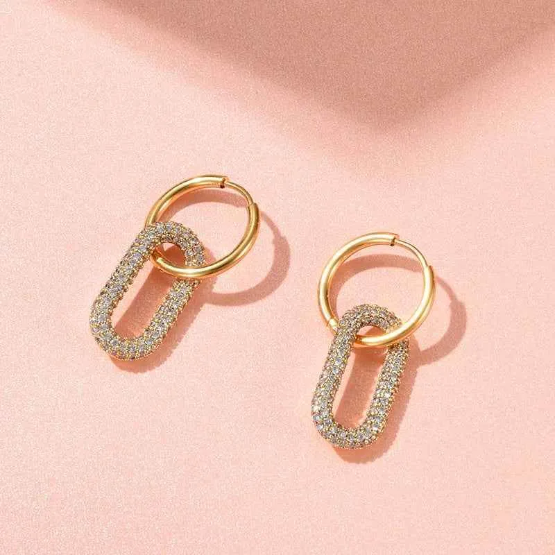 Drop Earrings Charm Jewelry ECJMOS41 Luxury CZ Crystal