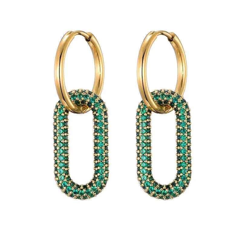 Drop Earrings Charm Jewelry ECJMOS41 Luxury CZ Crystal