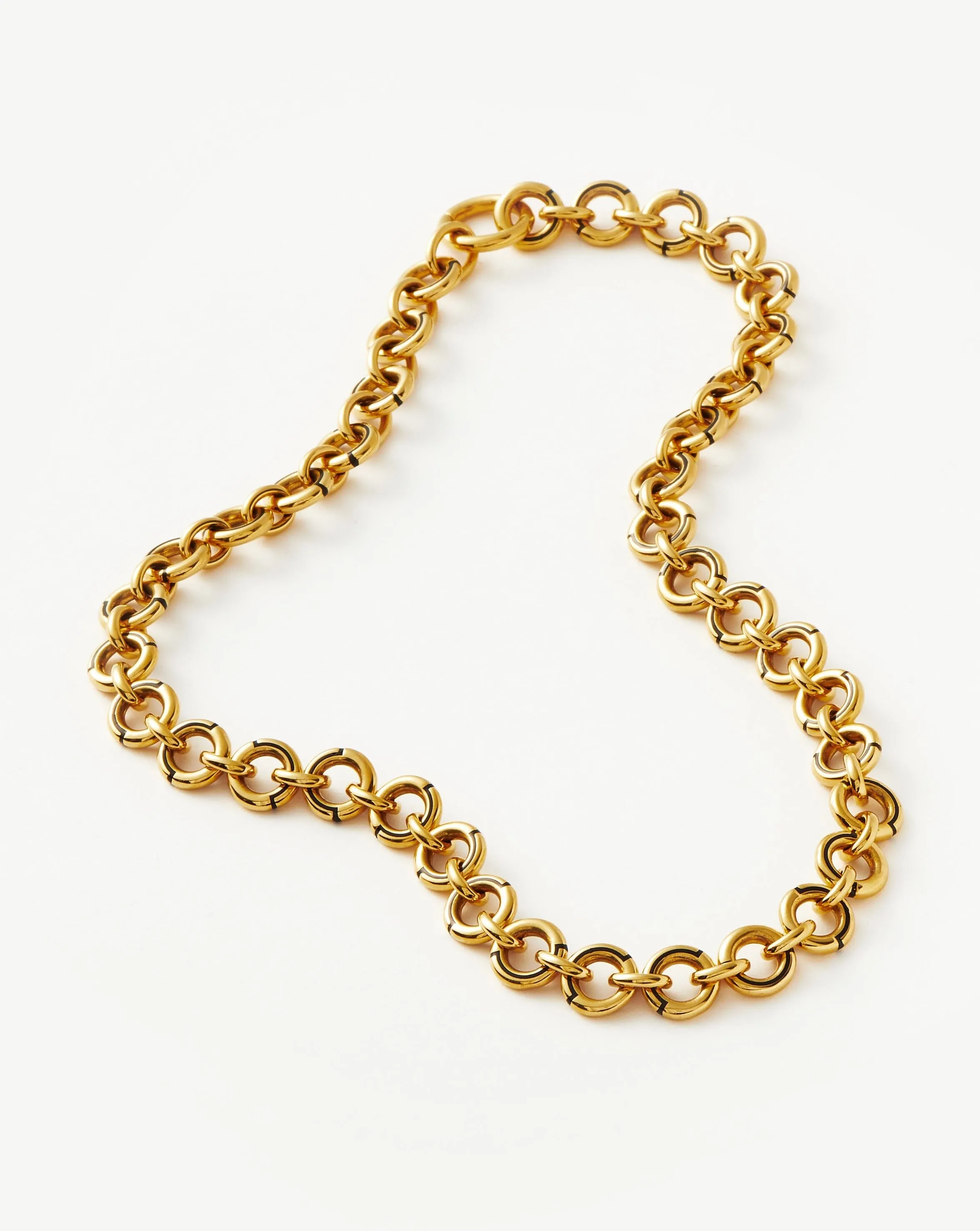 Enamel Byline Link Chunky Chain Choker | 18k Gold Plated on Brass