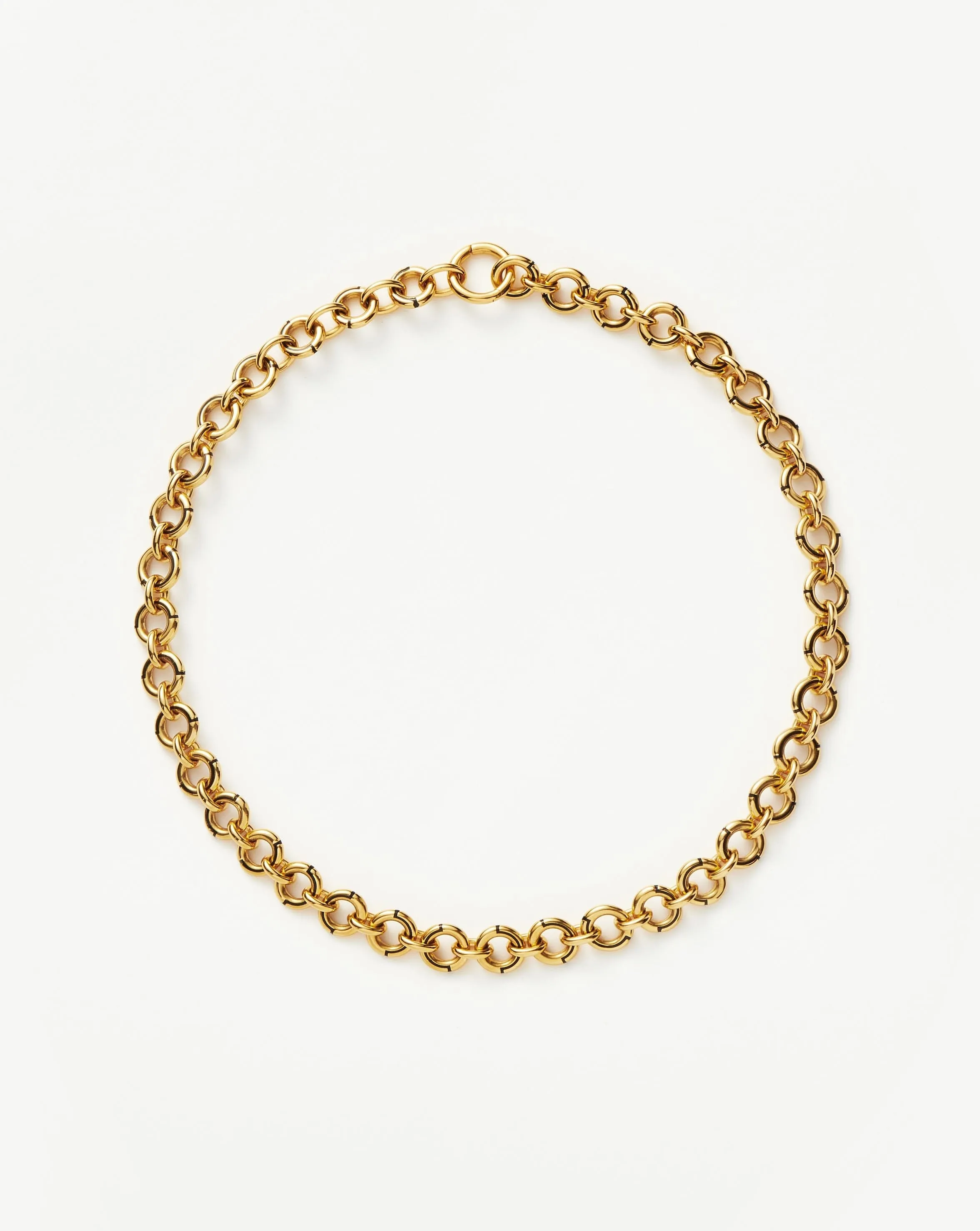 Enamel Byline Link Chunky Chain Choker | 18k Gold Plated on Brass
