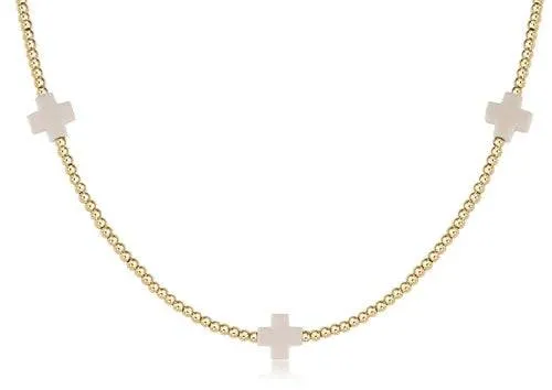 Enewton - choker signature cross gold - 2mm bead