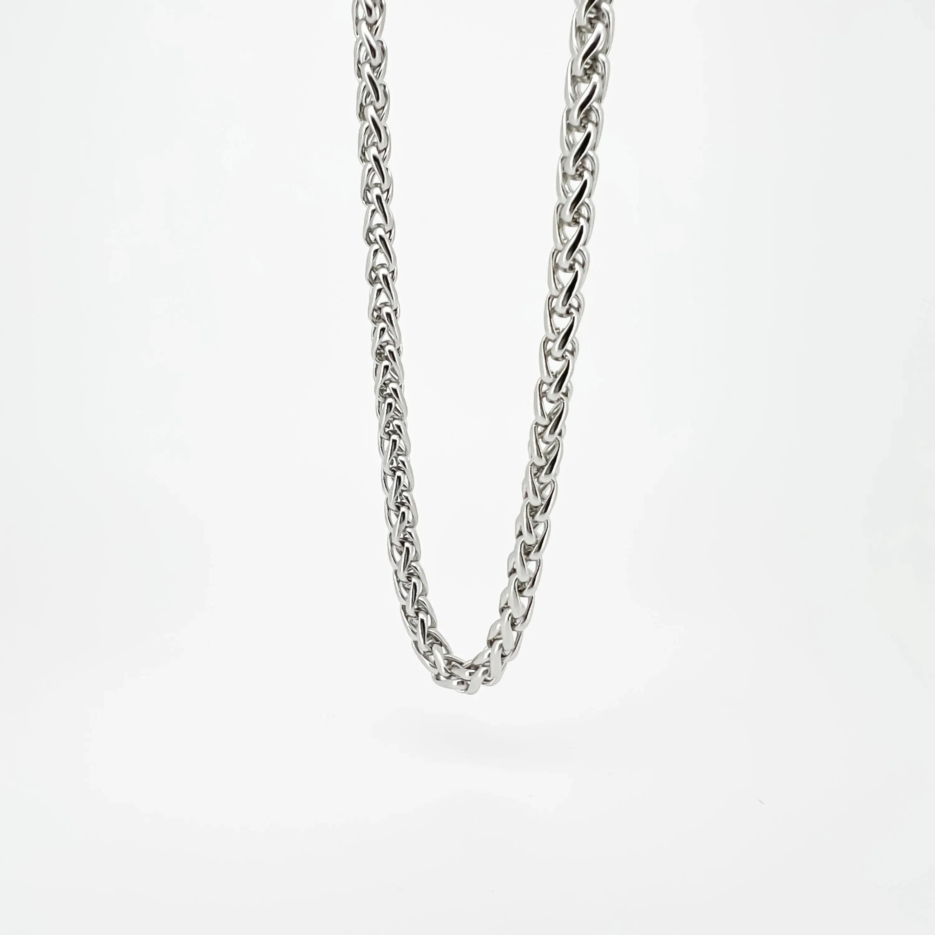 Enzo Silver-tone Spiga Chain Necklace