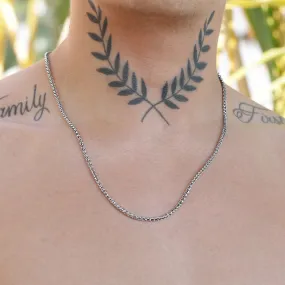 Enzo Silver-tone Spiga Chain Necklace