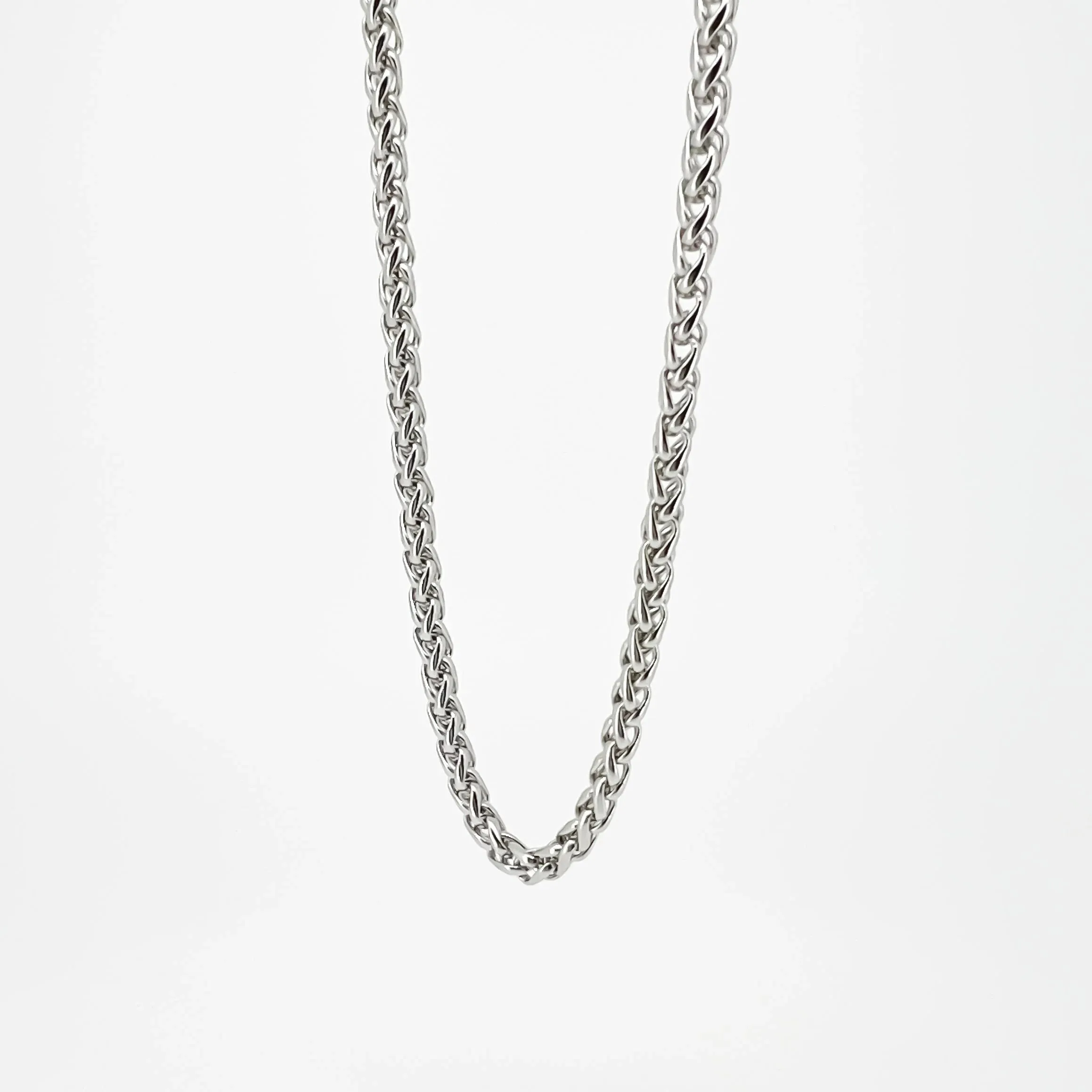 Enzo Silver-tone Spiga Chain Necklace
