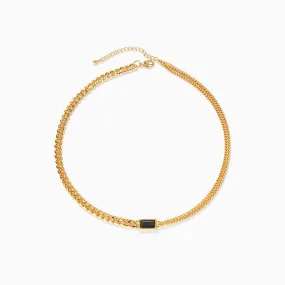 Eye-Catching Rhinestone Inlaid Chunky Chain Necklace - Gold