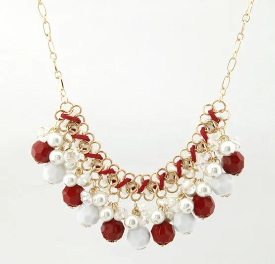 Fashion Bohemian Boho Statement Necklaces & Pendants Bijoux Fashion Crystal Beads Choker Collares Simulated Pearl Necklace Collier