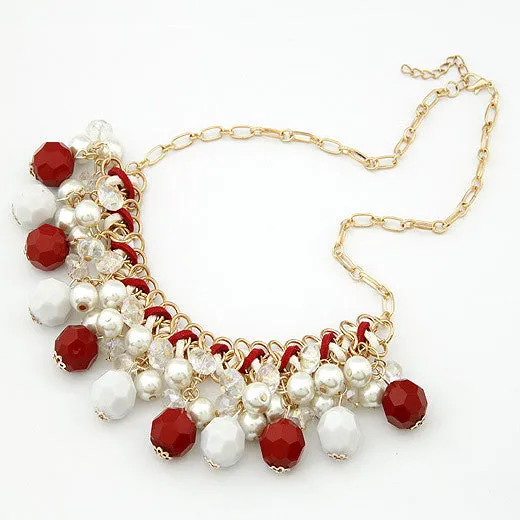 Fashion Bohemian Boho Statement Necklaces & Pendants Bijoux Fashion Crystal Beads Choker Collares Simulated Pearl Necklace Collier