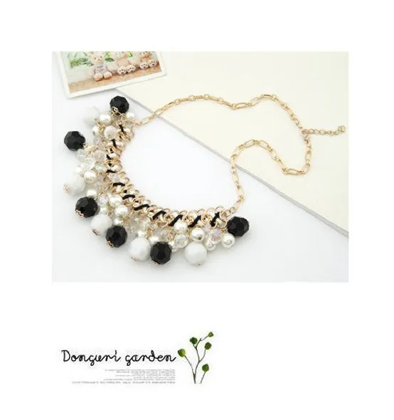 Fashion Bohemian Boho Statement Necklaces & Pendants Bijoux Fashion Crystal Beads Choker Collares Simulated Pearl Necklace Collier