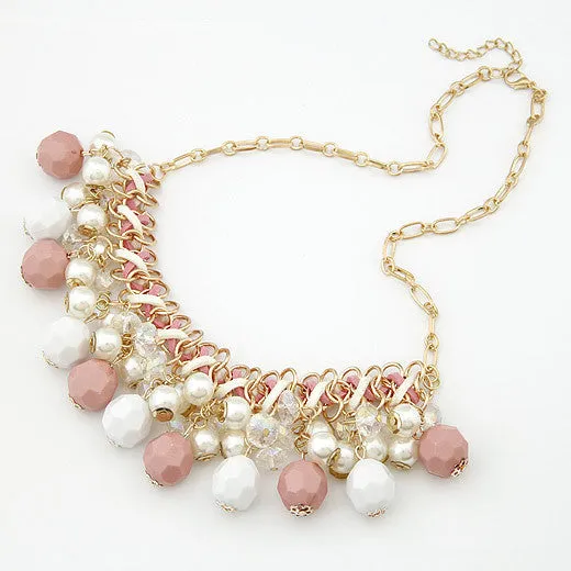 Fashion Bohemian Boho Statement Necklaces & Pendants Bijoux Fashion Crystal Beads Choker Collares Simulated Pearl Necklace Collier