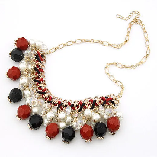 Fashion Bohemian Boho Statement Necklaces & Pendants Bijoux Fashion Crystal Beads Choker Collares Simulated Pearl Necklace Collier