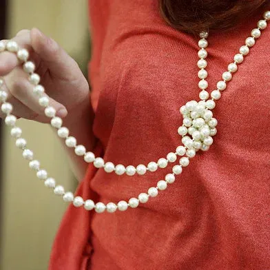 Fashion Pearl Bead Necklace Long Sweater Chain Necklace