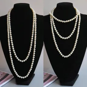 Fashion Pearl Bead Necklace Long Sweater Chain Necklace