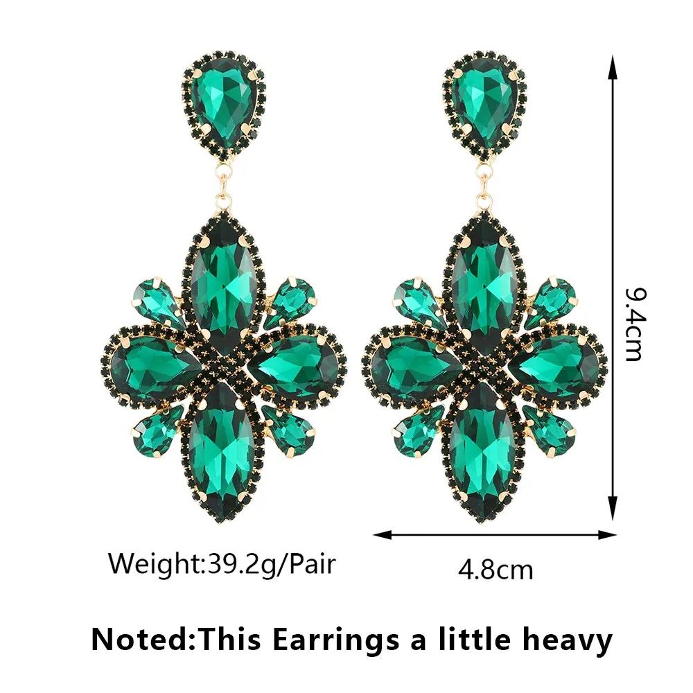 Fashion Vintage Handmade Glass Geometric Long Dangle Earrings For Women