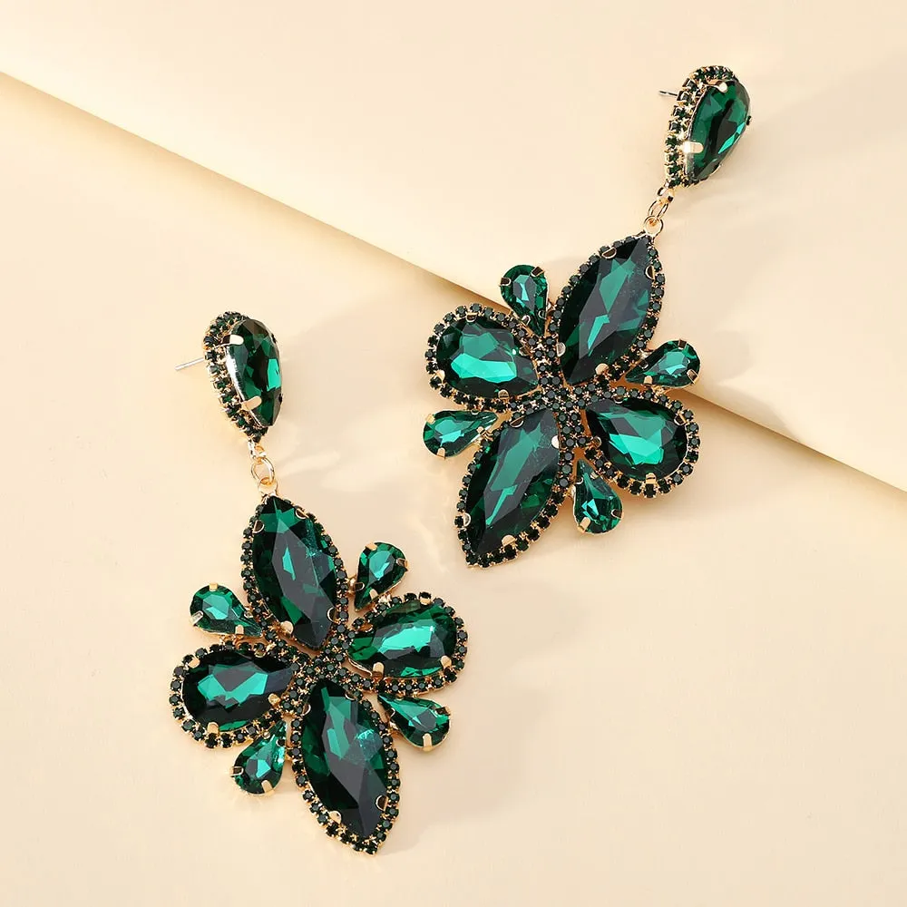 Fashion Vintage Handmade Glass Geometric Long Dangle Earrings For Women