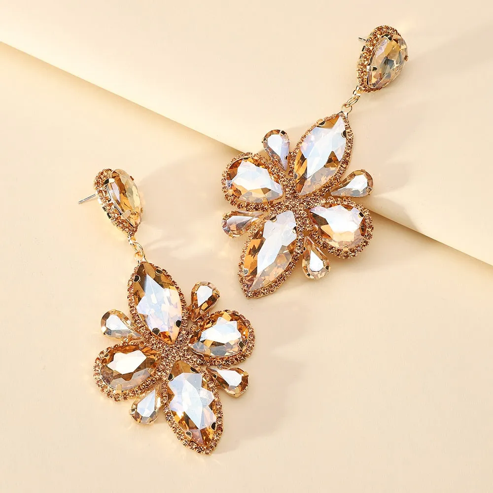 Fashion Vintage Handmade Glass Geometric Long Dangle Earrings For Women