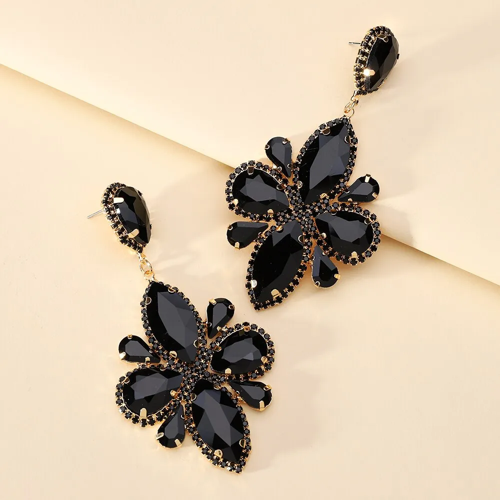 Fashion Vintage Handmade Glass Geometric Long Dangle Earrings For Women