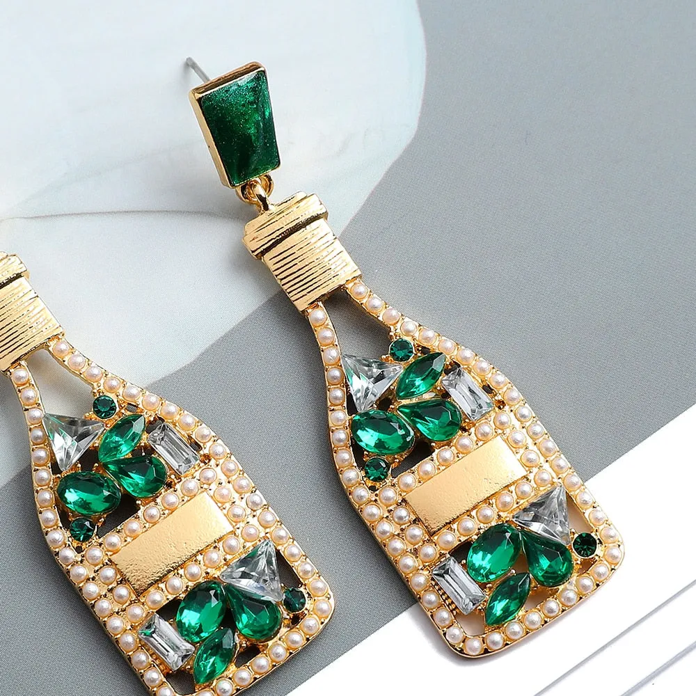 Fashion Wine Bottle Dangle Earrings For Women