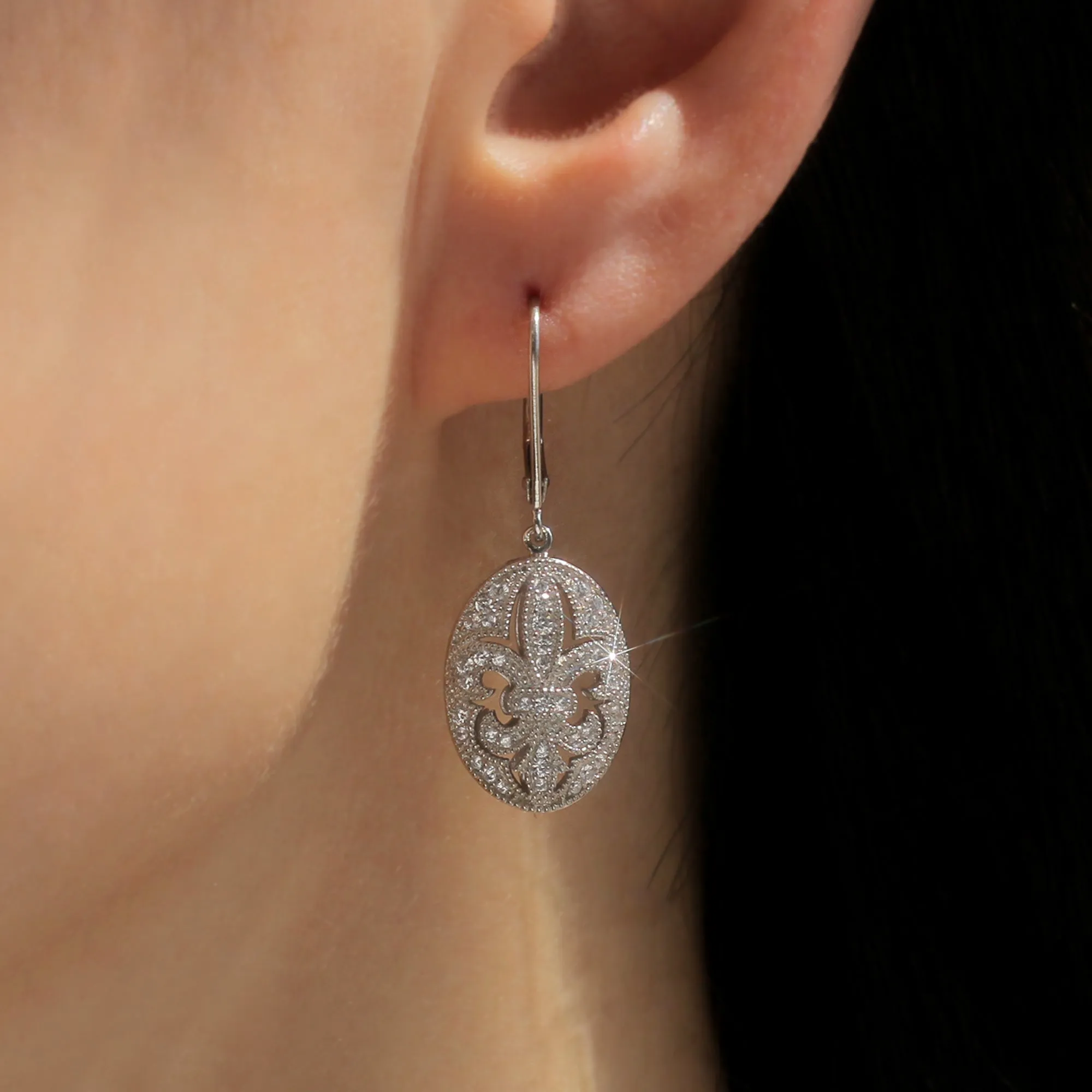 Fleur De Lis Dangle Earrings