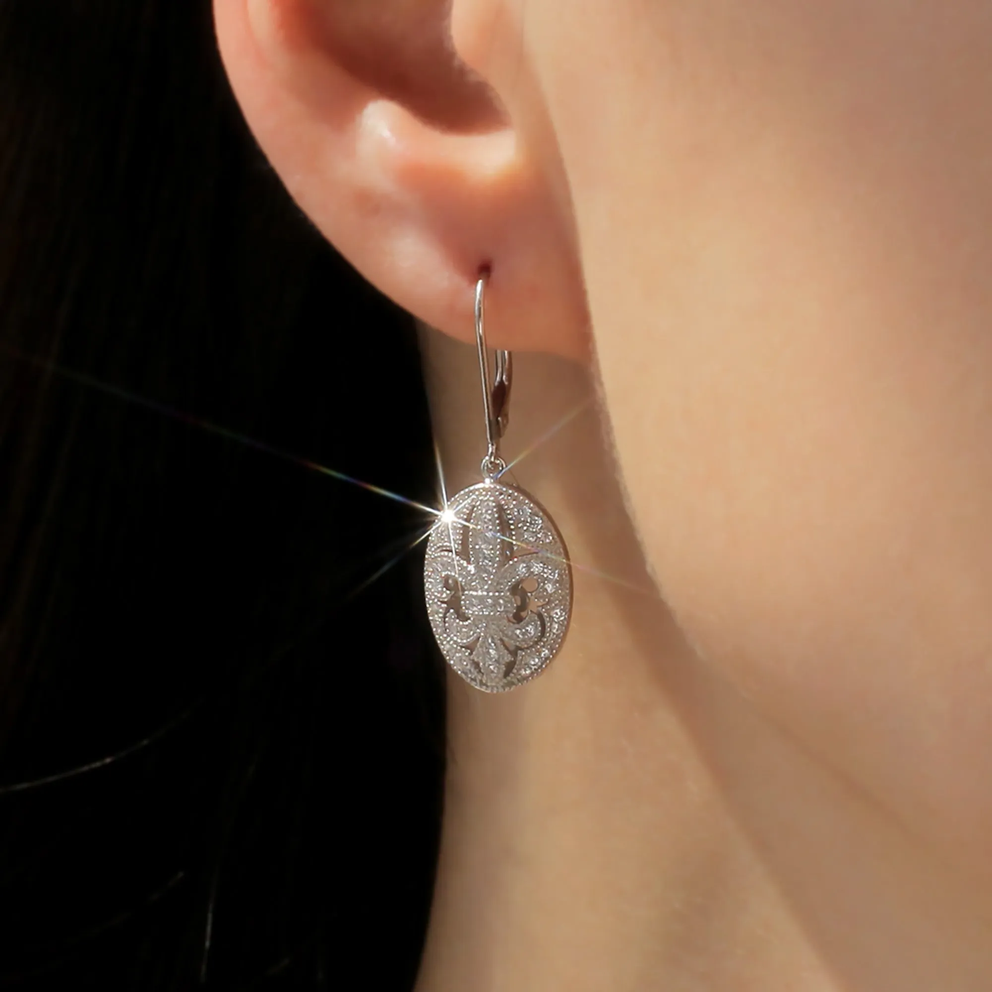 Fleur De Lis Dangle Earrings