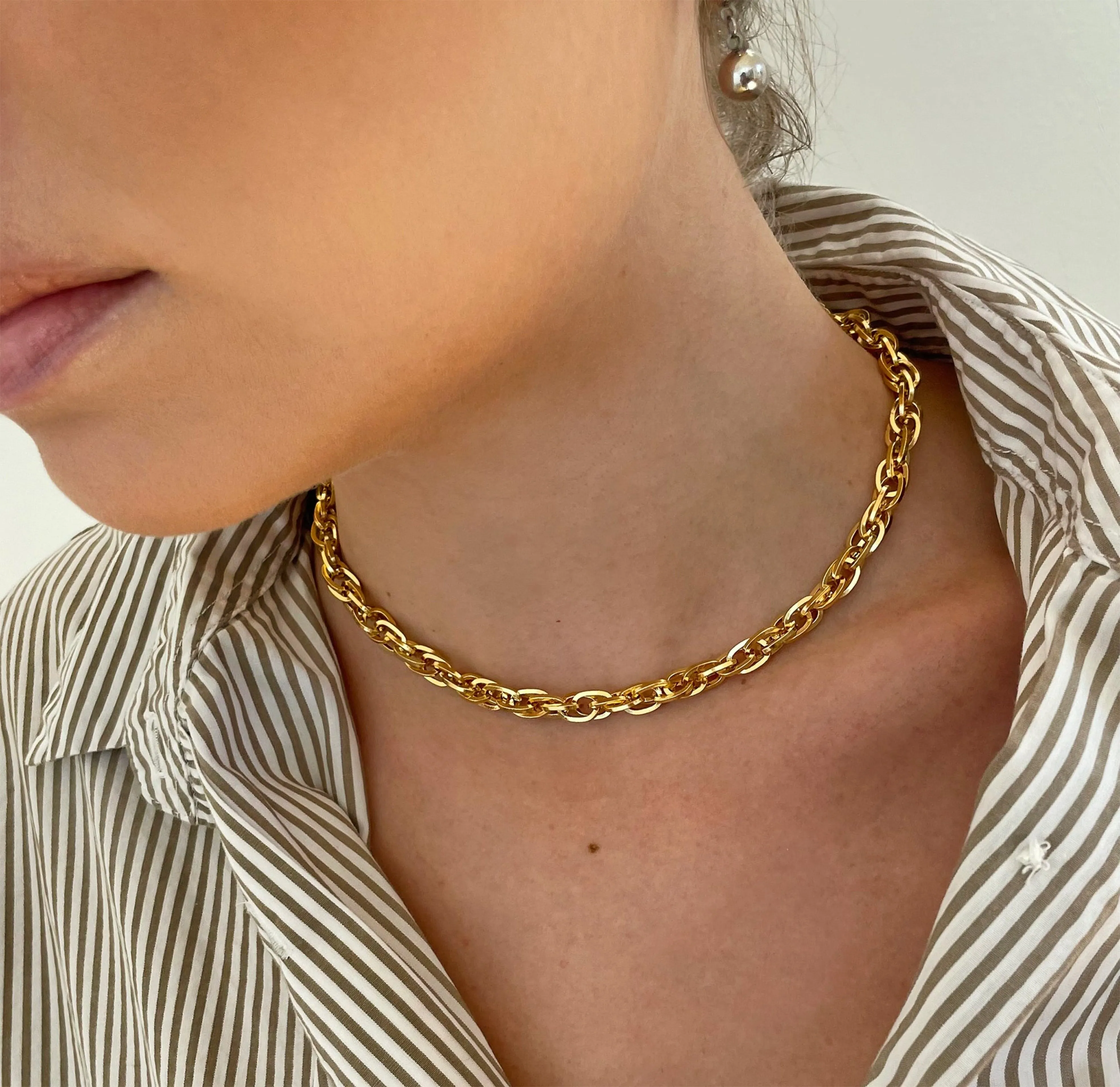 GEMMA GOLD ROPE CHAIN NECKLACE