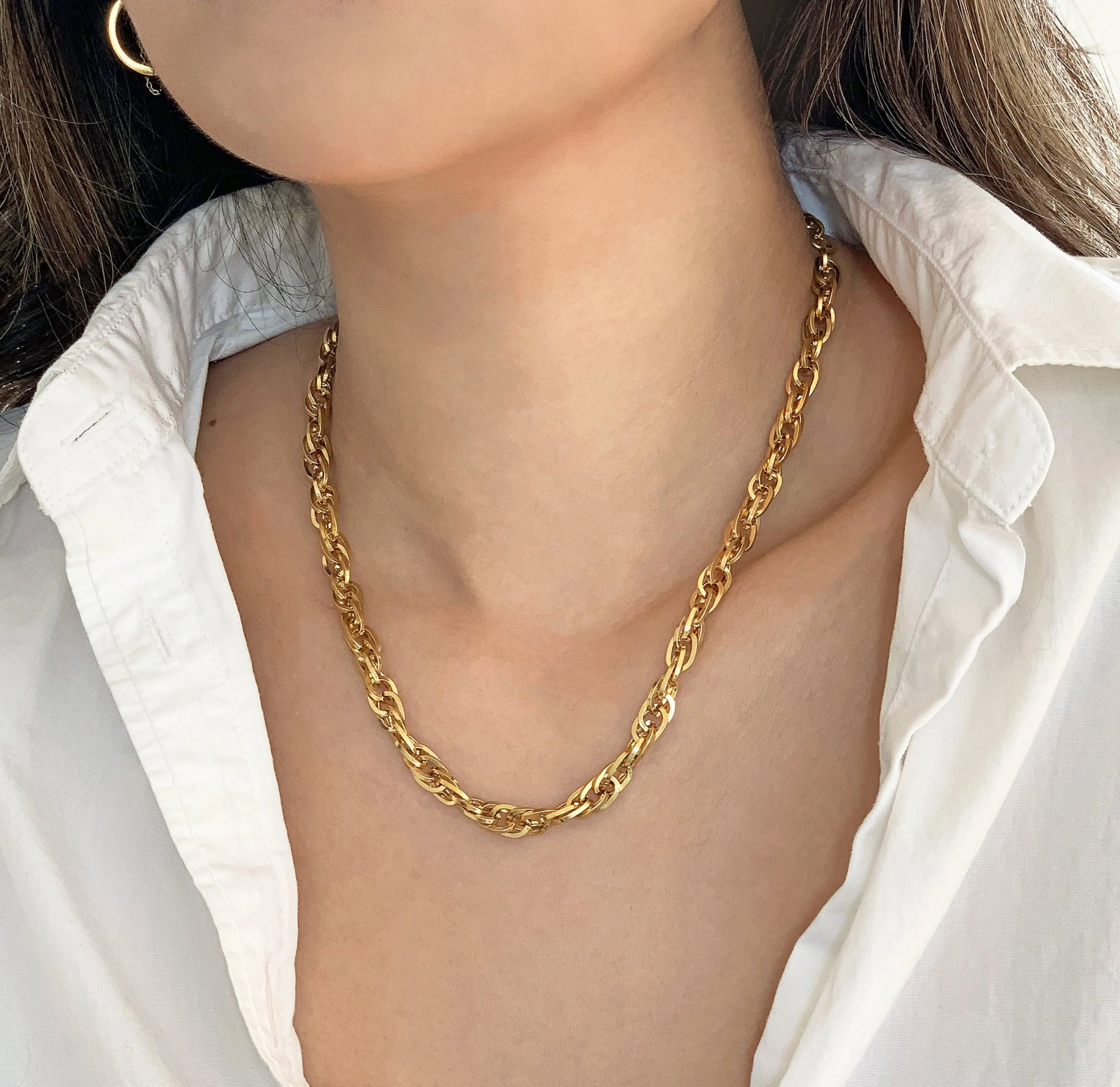 GEMMA GOLD ROPE CHAIN NECKLACE