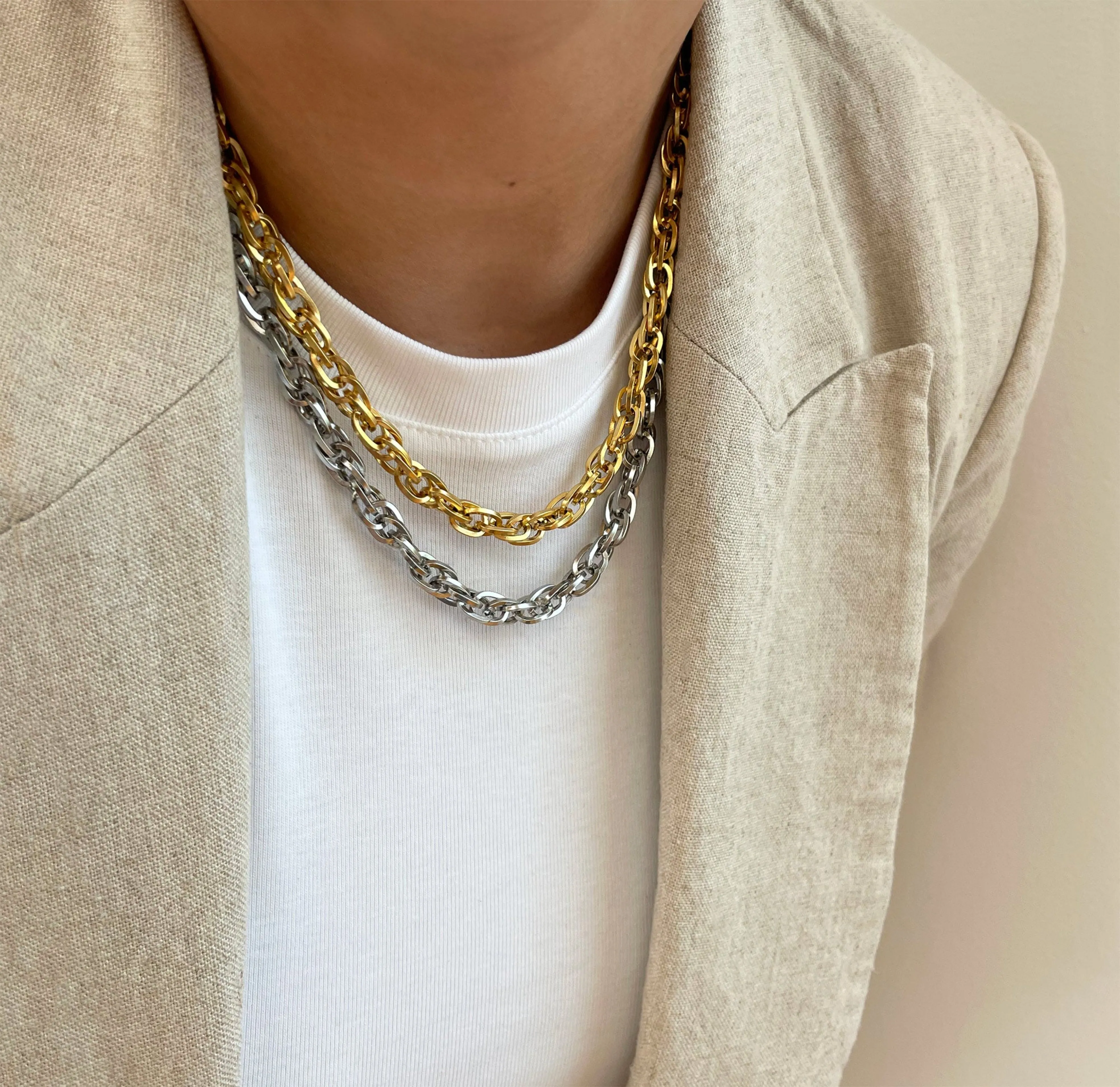 GEMMA GOLD ROPE CHAIN NECKLACE