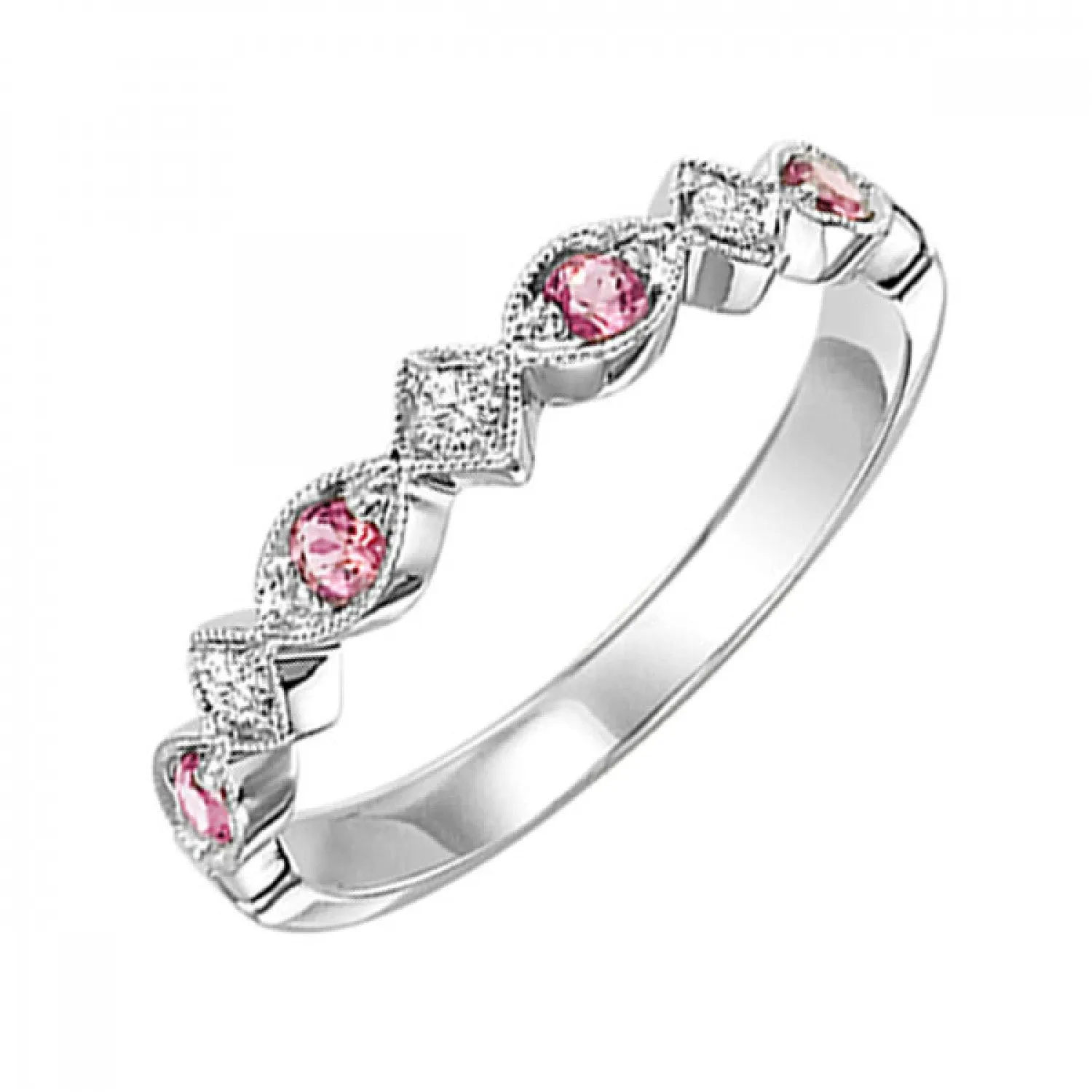 Gemstone and Diamond Stackable Ring