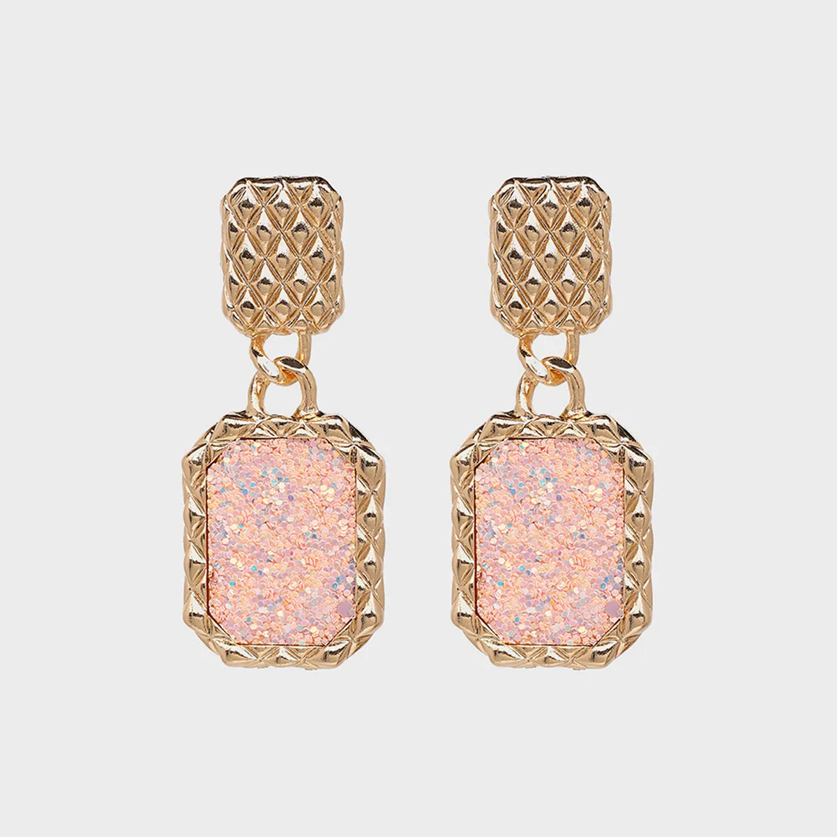 Geometric Alloy Dangle Earrings