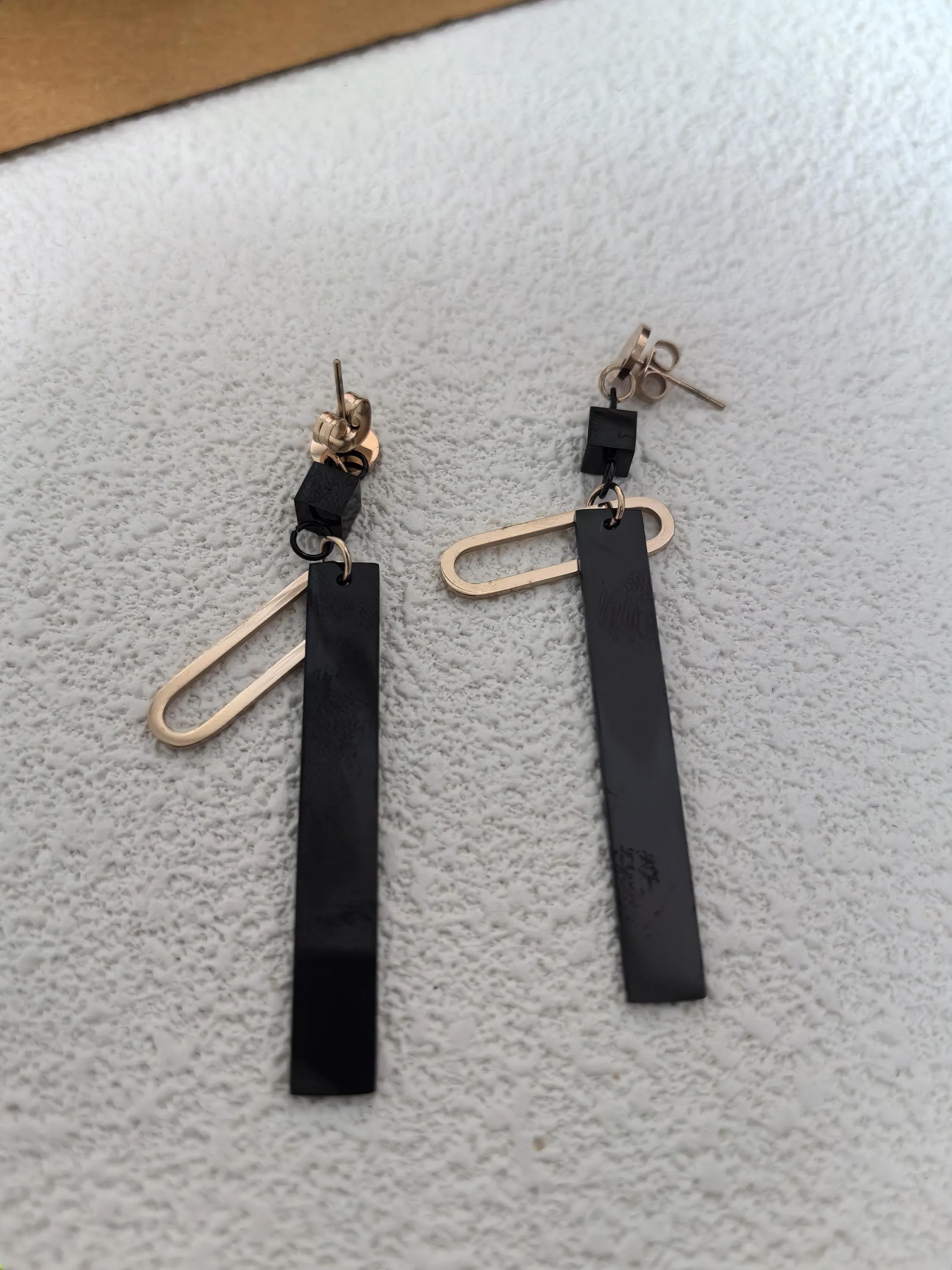 Geometric Titanium Steel Star Rectangle Bar Drop Linear Earrings