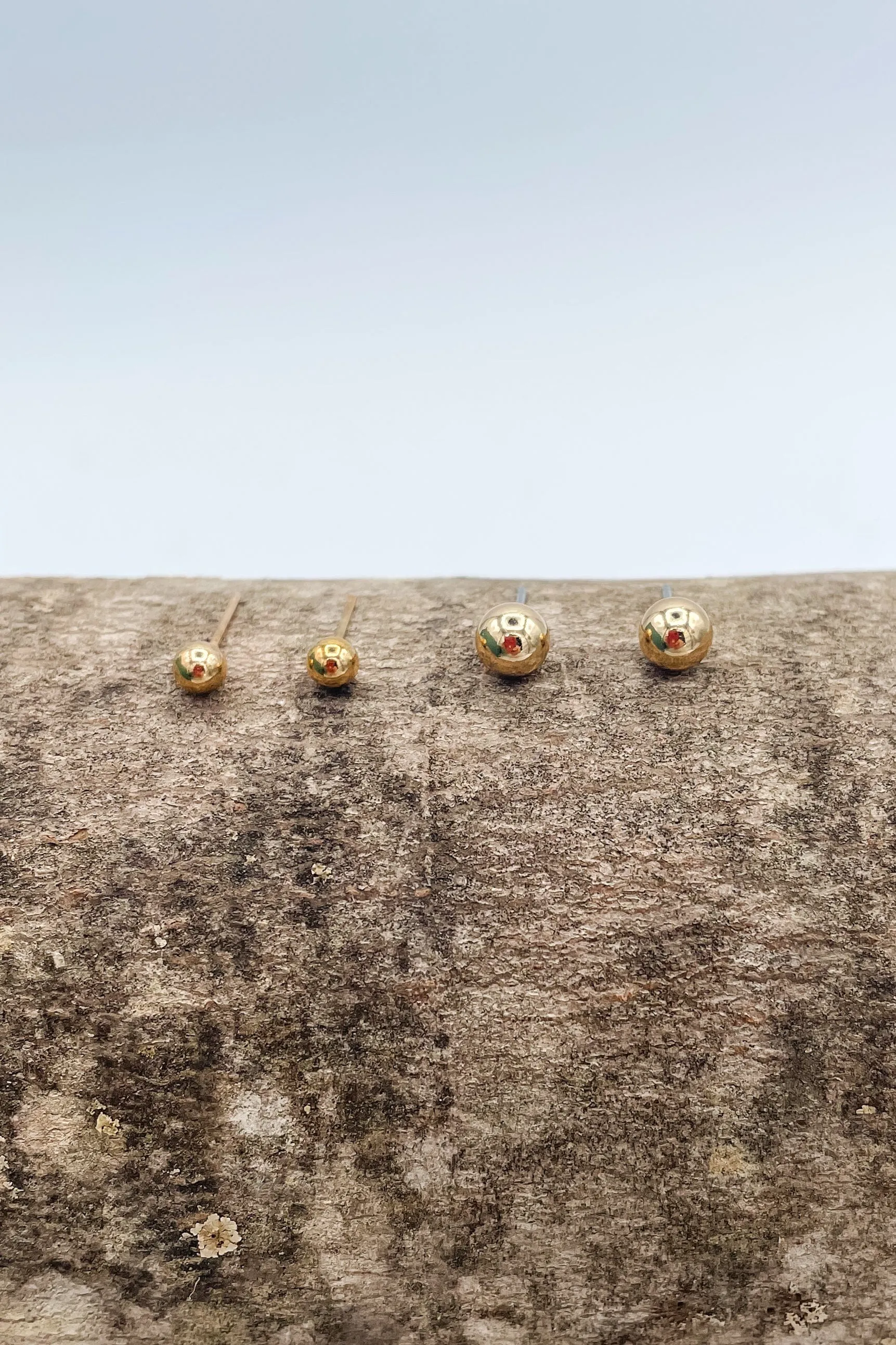 Gold Ball Stud Earrings