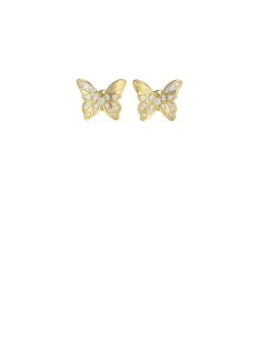 Gold Chrysalis Butterfly Stud Earrings