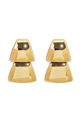 Gold Layered Polished Geometric Dangle Earrings