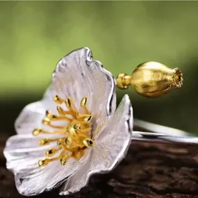 Gold Minimalist Ring Flower Ring