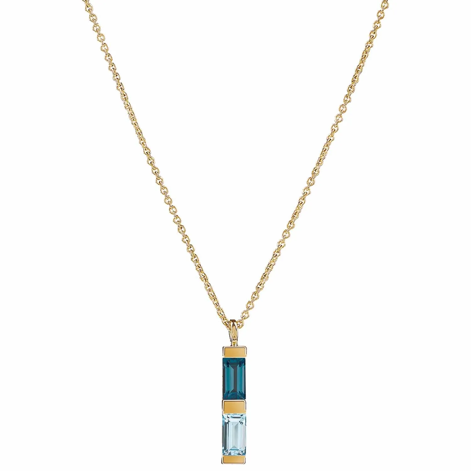 Gold Necklace Blue Topaz Anais