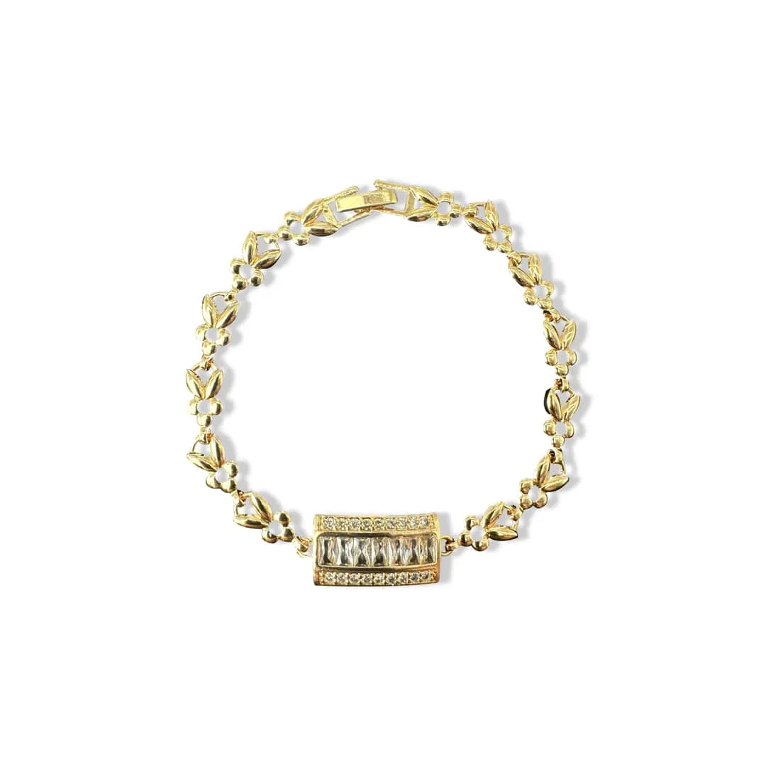 Gold-Plated Leaf Link Bracelet  - 41