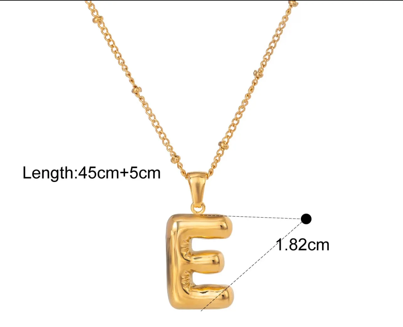 Gold Puffy Initial letter pendant