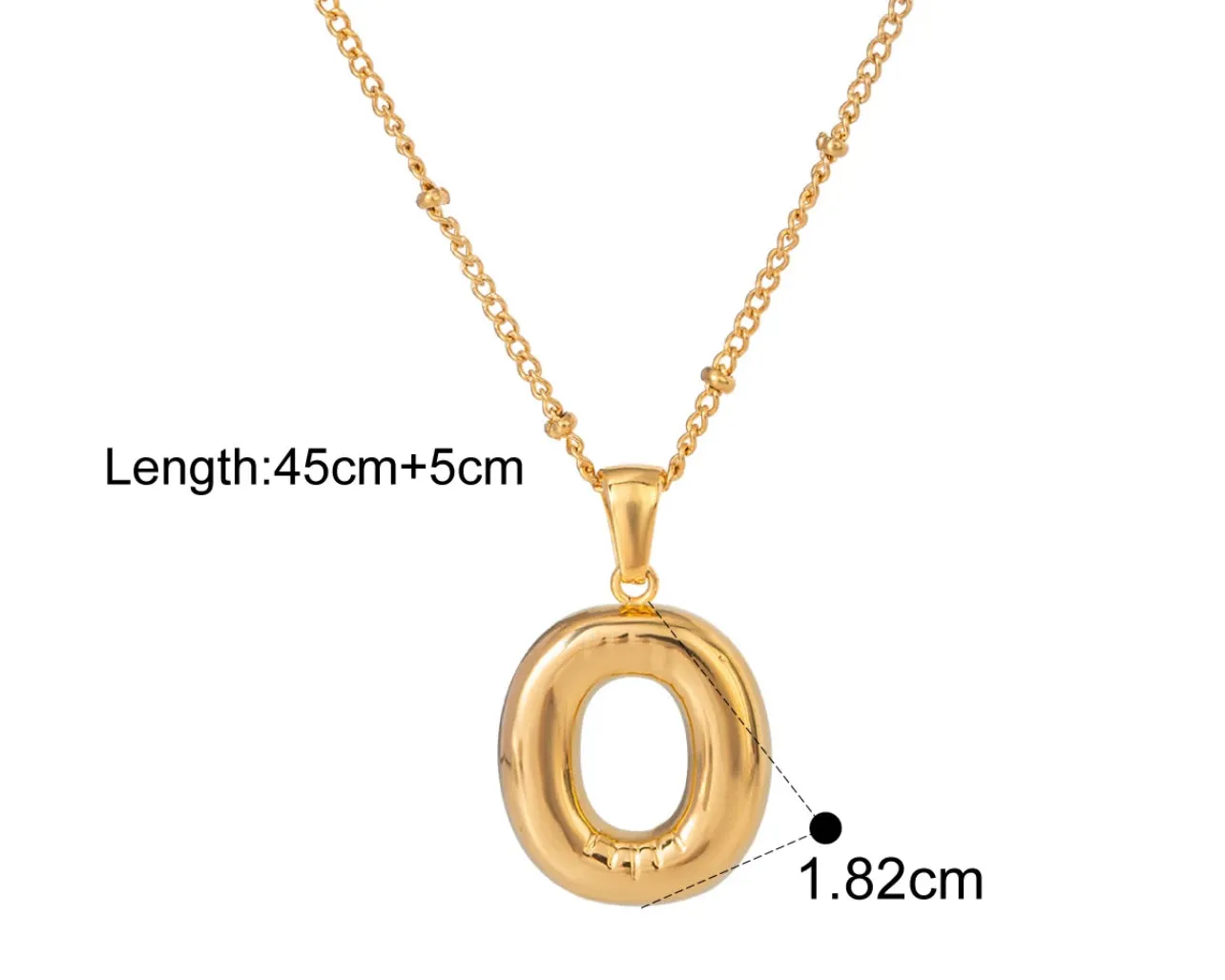 Gold Puffy Initial letter pendant