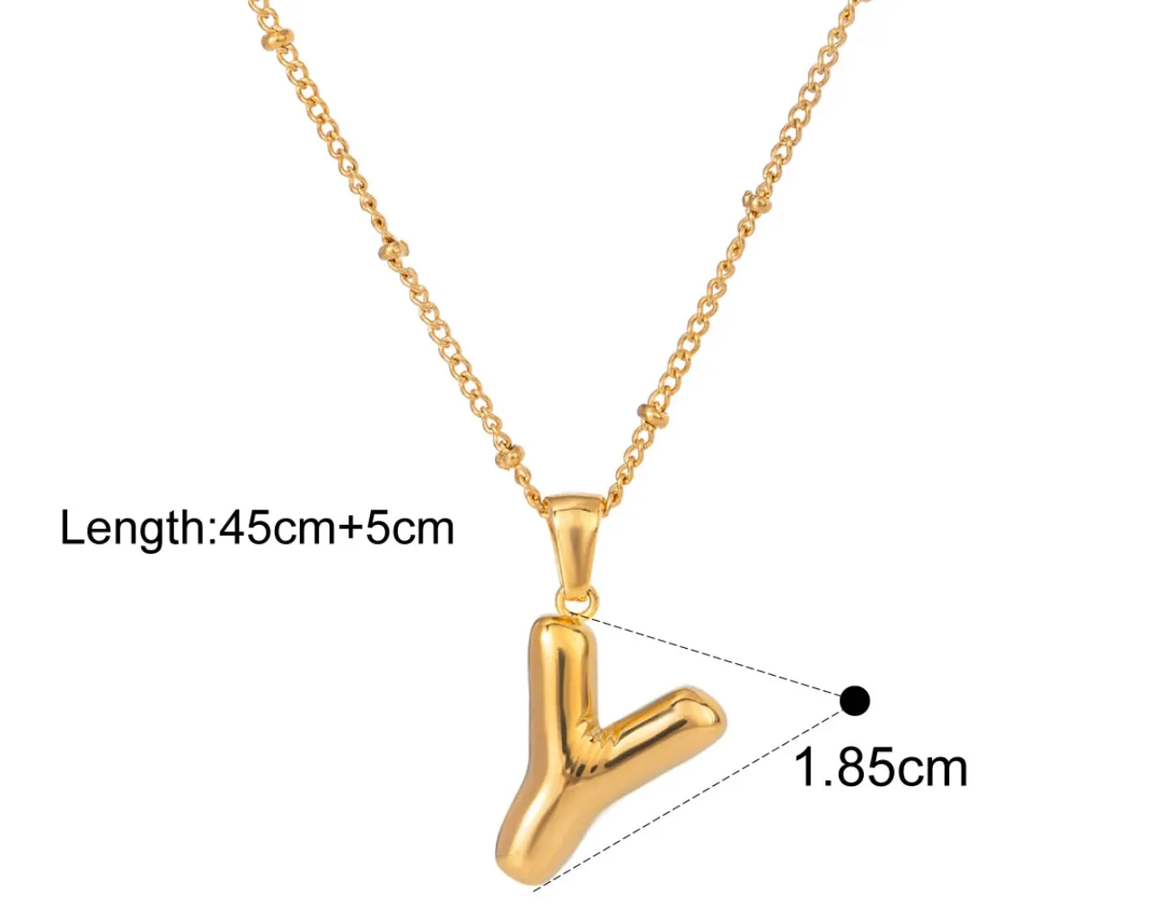 Gold Puffy Initial letter pendant